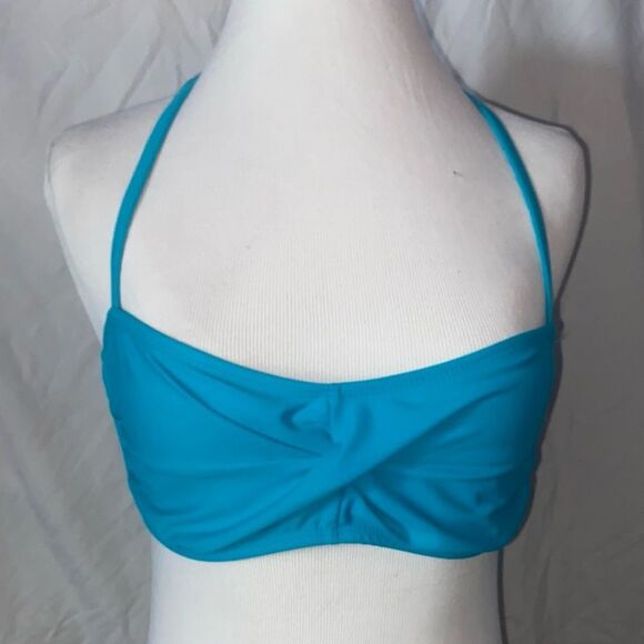 Retro, Turquoise, Pin-Up Style, Balconette, Twist Front, Bikini Top - Picture 3 of 14